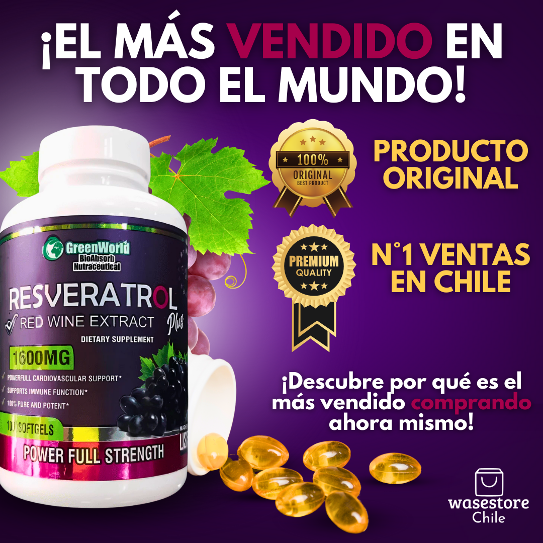 Resveratrol en Capsulas Antioxidante Poderoso🍇 + ENVIO GRATIS 🚚