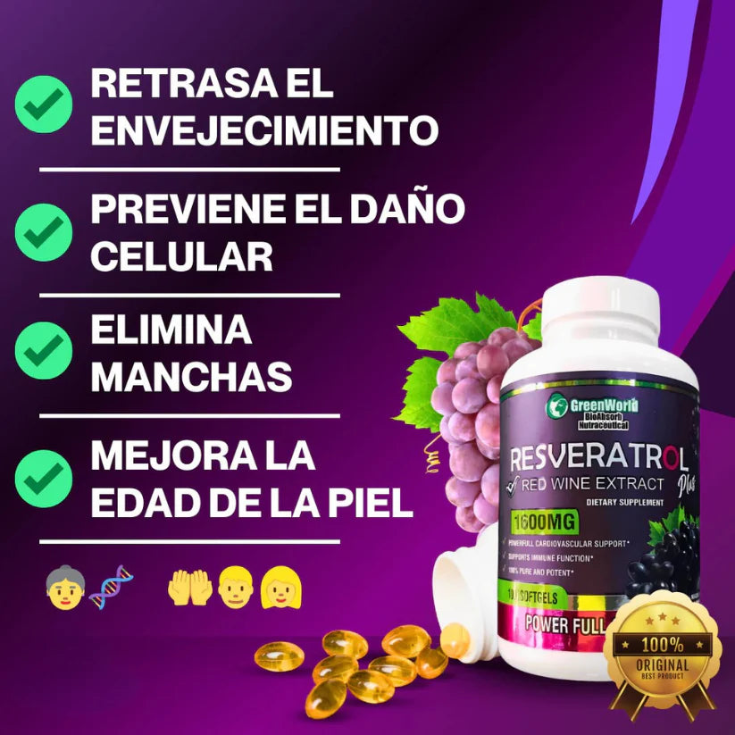 Resveratrol en Capsulas Antioxidante Poderoso🍇 + ENVIO GRATIS 🚚